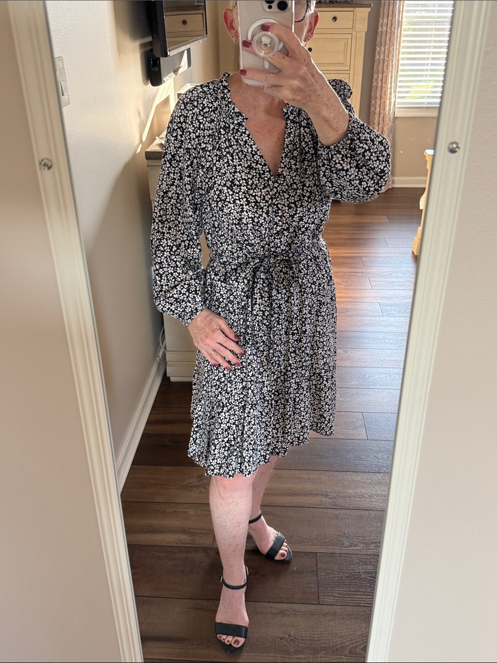 Sonoma Goods for Life Mini Floral Long Sleeved Dress